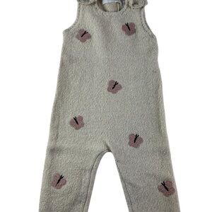 Zara Cream Knit Jumpsuit with Butterfly Accent